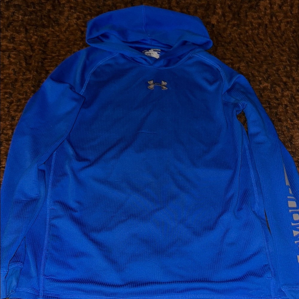 Under Armour Electric Blue Activewear - 2 small snags- sleeve & chest